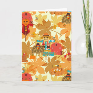 Erntedank-Schreckgespenst Feiertagskarte