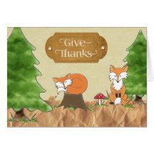 Erntedank Scrapbook-Look Woods with Foxes