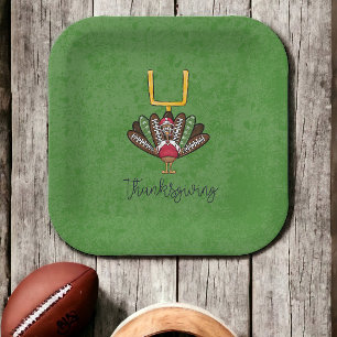Erntedank Script Türkei Fußball Feathers Green Pappteller