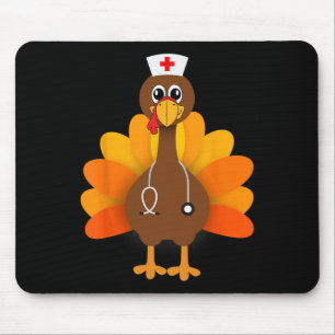 Erntedank Scrub Tops Frauen Türkei Krankenschweste Mousepad