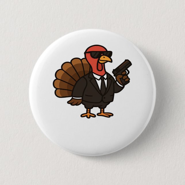 Erntedank Secret Agent Türkei Klassischer T - Shir Button (Vorderseite)