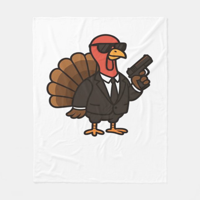Erntedank Secret Agent Türkei Klassischer T - Shir Fleecedecke (Vorderseite)
