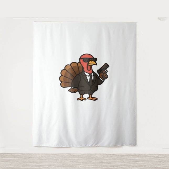 Erntedank Secret Agent Türkei Klassischer T - Shir Wandteppich (Vorderseite)