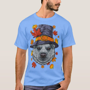 Erntedank Siberischer Husky Pilgrim Kostüm Dog Fa T-Shirt