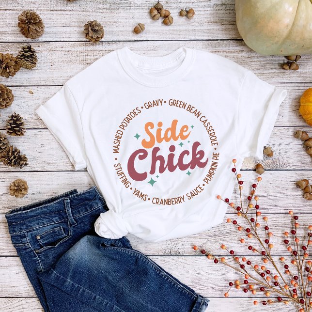 Erntedank Side Chick Gravy Casserole T-Shirt (Von Creator hochgeladen)