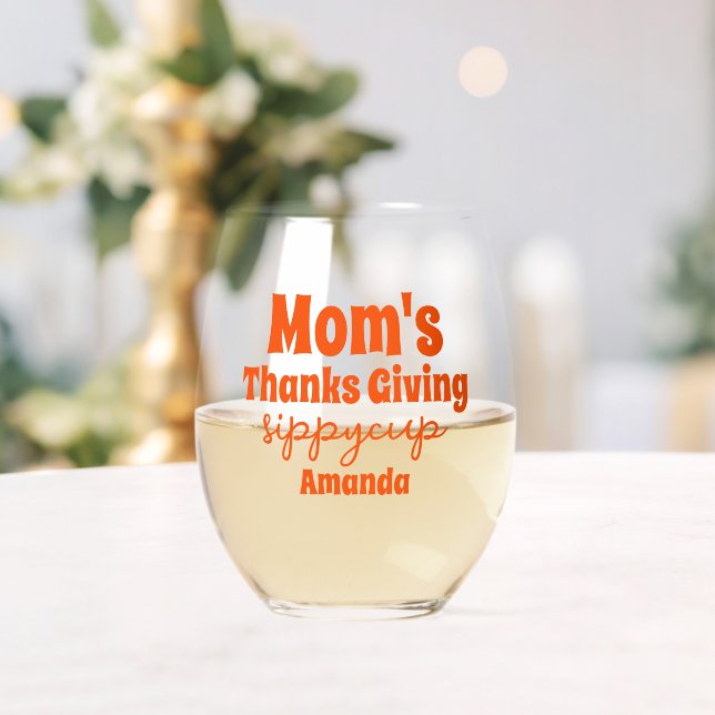 Erntedank-Sippy-Cup der personalisierten Mama Weinglas Ohne Stiel (Insitu (Hochzeit))