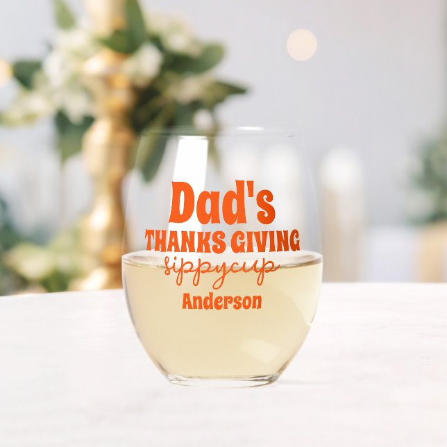 Erntedank-Sippy-Cup des personalisierten Vaters Weinglas Ohne Stiel (Insitu (Hochzeit))