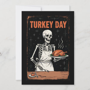 Erntedank Skeleton Türkei Tag Feiertagskarte