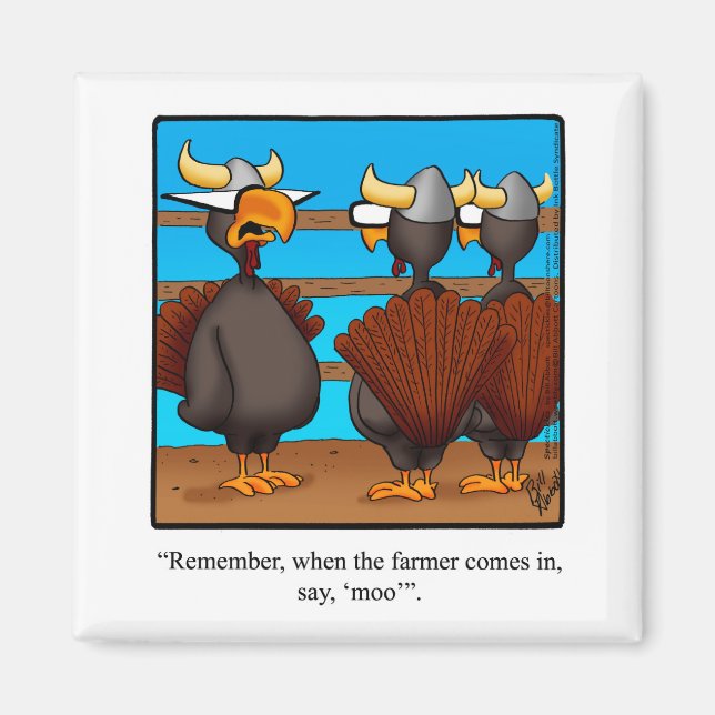 Erntedank Spaß "Just Sat Moo" Magnet Geschenk (Vorne)
