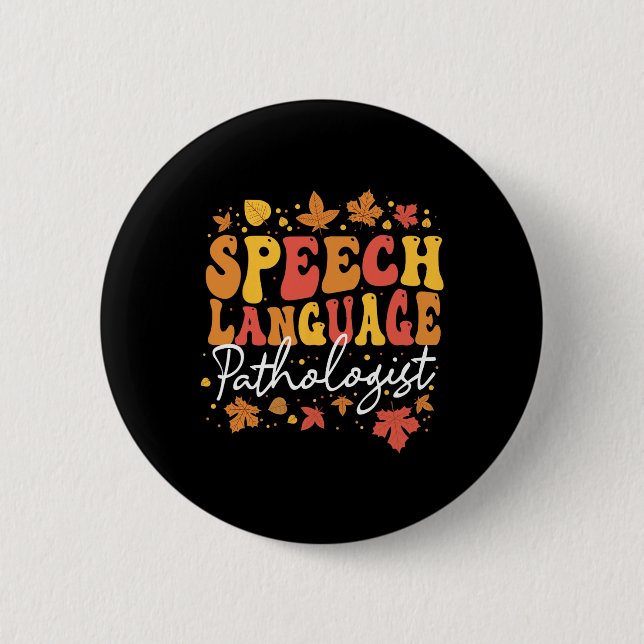 Erntedank Speech Therapy Fall Speech Speech Sprach Button (Vorderseite)