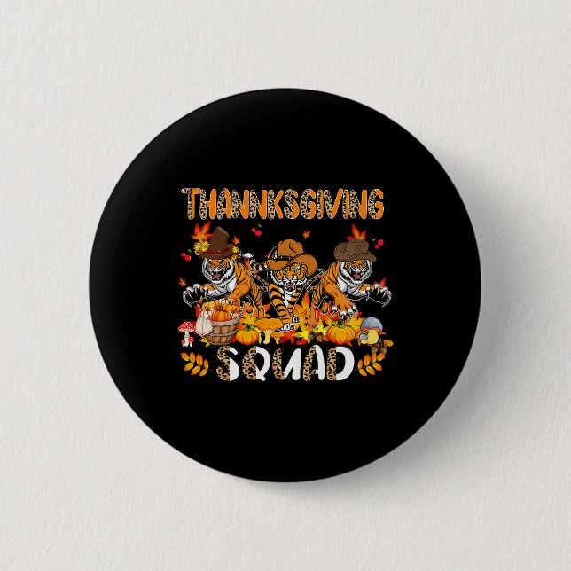 Erntedank Squad Leopard Drei Fall Tigers Weari Button (Vorderseite)