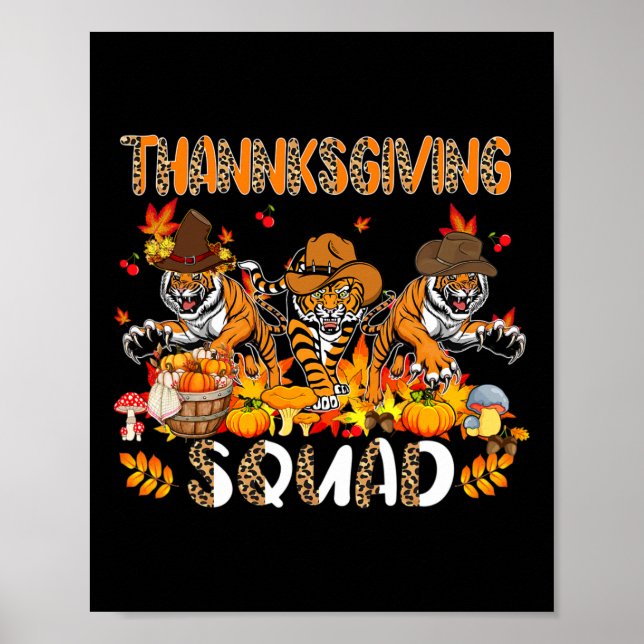Erntedank Squad Leopard Drei Fall Tigers Weari Poster (Vorne)