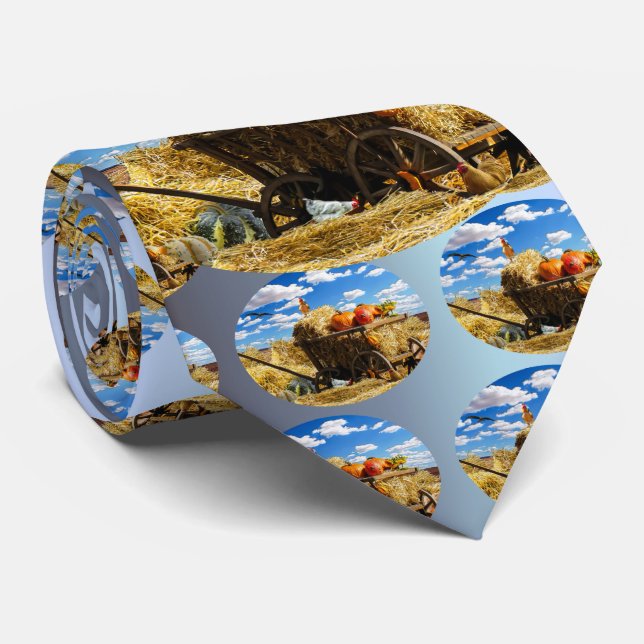Erntedank Strohwagen im Feld Krawatte (Gerollt)