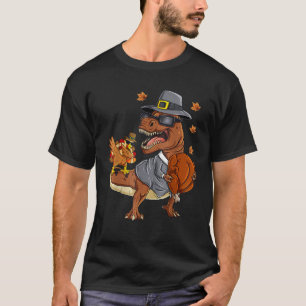Erntedank T Rex Dabbing Türkei Pilgrim Boys Kind K T-Shirt