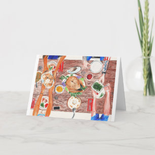 Erntedank-Tabelle Feiertagskarte