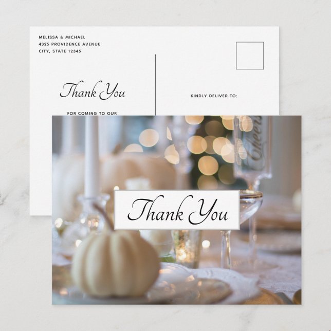 Erntedank Table Elegance Place Einstellung Vielen  Postkarte (Vorne/Hinten)