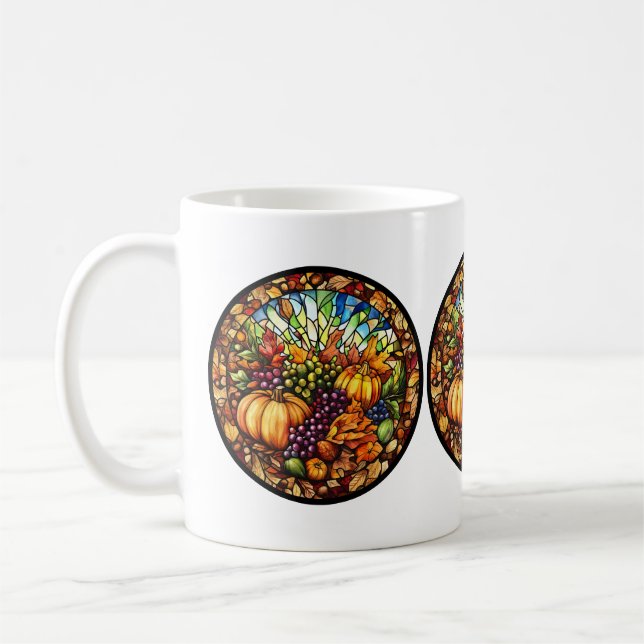 Erntedank Tasse aus festem Glas (Links)
