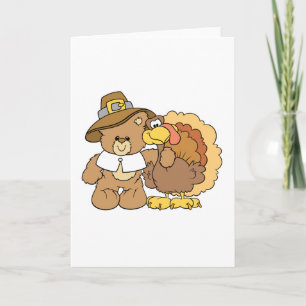 Erntedank-Teddybär-Design Feiertagskarte