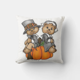 Erntedank Throw Pillow/Teddy Bear Pilgramme Kissen