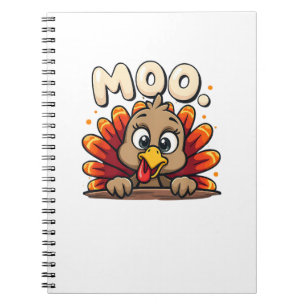 Erntedank Time Turkey Moo Funny Erntedank Fu Notizblock
