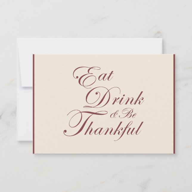 Erntedank ~ Trinken und dankbar sein RSVP Karte (Vorderseite)