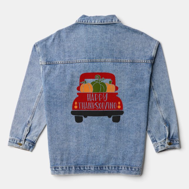Erntedank Truck Jeansjacke (Rückseite)