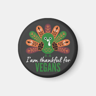 Erntedank Truthahn Dankbar für Veganer Magnet