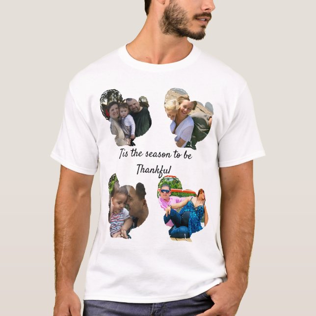 Erntedank-Truthahn-Foto-Collage T-Shirt (Vorderseite)