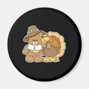 Erntedank-Truthahn-Teddybär-Design Magnet