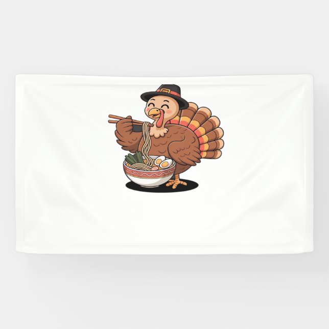 Erntedank Truthühner frisst Ramen Oversized T - Sh Banner (Horizontal)