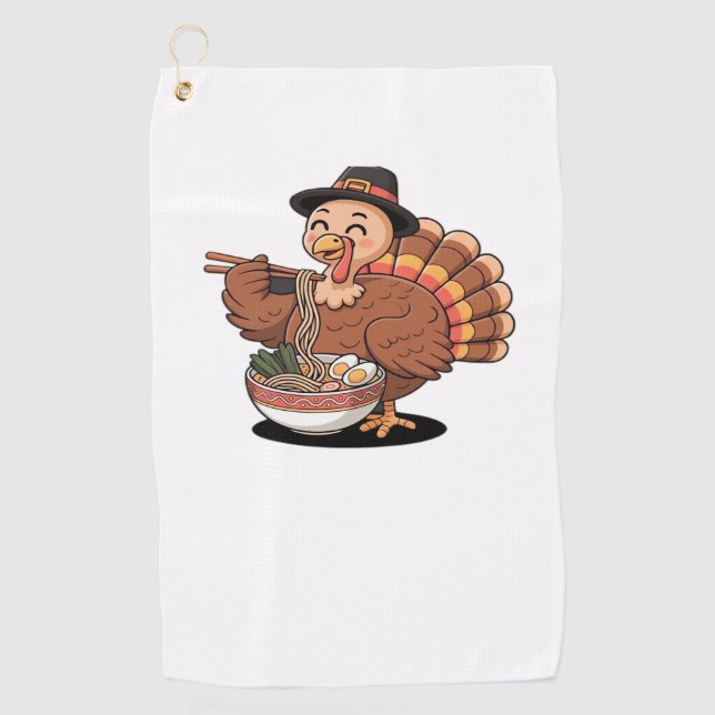 Erntedank Truthühner frisst Ramen Oversized T - Sh Golfhandtuch (Vorderseite)
