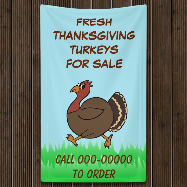 Erntedank-Truthühner für den Verkauf von Geschäfts Banner (Add your phone number to this Thanksgiving Turkeys for Sale Banner)