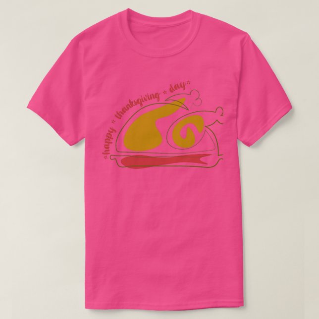 Erntedank Truthühner Schrift Happy Thanksgiving D T-Shirt (Design vorne)