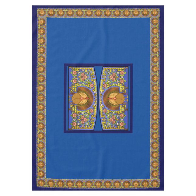 Erntedank Türkei 60" x 84" Tischdecke (Vorderseite)
