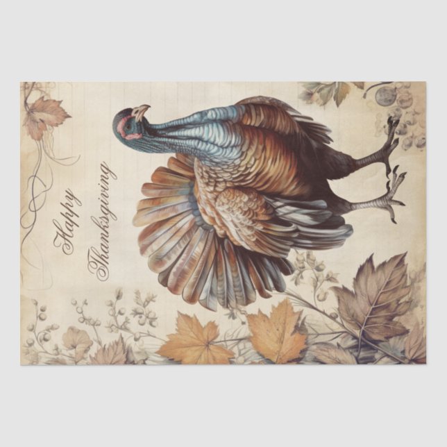 Erntedank Türkei Aquarellfarbe Seidenpapier (Vorderseite)