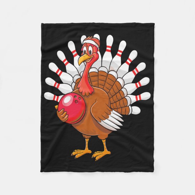 Erntedank Türkei Bowling Button Matching Team 1 Fleecedecke (Vorderseite)