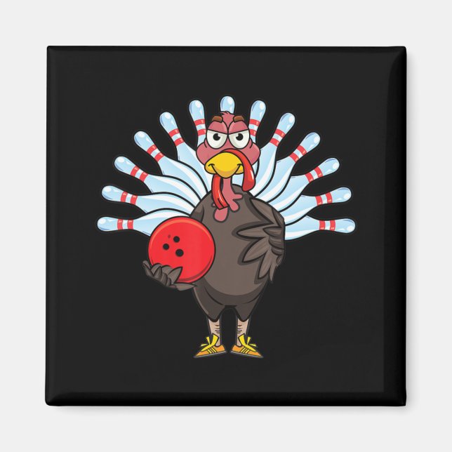 Erntedank Türkei Bowling Button Matching Team Gesc Magnet (Vorne)