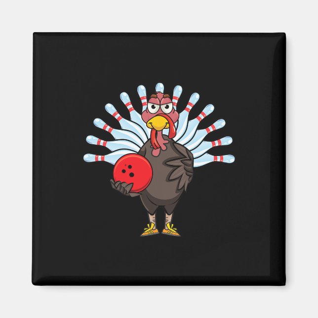 Erntedank Türkei Bowling Button Matching Team Gesc Magnet (Vorne)