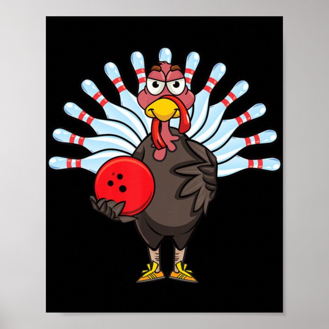 Erntedank Türkei Bowling Button Matching Team Gesc Poster (Vorne)
