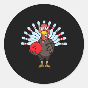 Erntedank Türkei Bowling Button Matching Team Gesc Runder Aufkleber