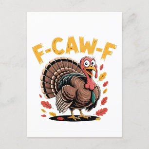 Erntedank Türkei Cawing F-Caw-F Funny Crow Einladungspostkarte