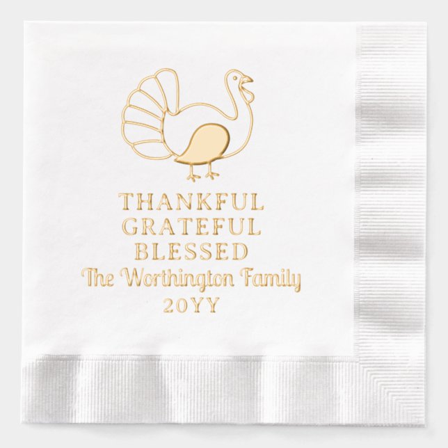 Erntedank Türkei dankbar, gesegnet Servietten Mit Folie (Vorderseite)