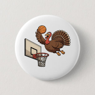 Erntedank Türkei Dunking Basketball Funny Button