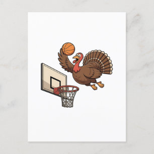 Erntedank Türkei Dunking Basketball Funny Einladungspostkarte