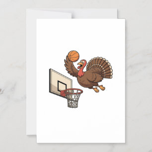 Erntedank Türkei Dunking Basketball Funny Magneteinladung