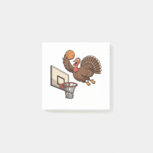 Erntedank Türkei Dunking Basketball Funny Post-it Klebezettel