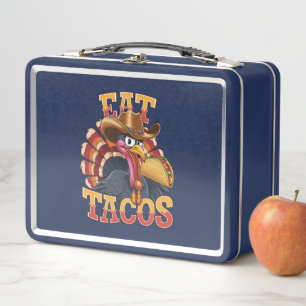 Erntedank Türkei Eat Tacos Funny mexikanisch Metall Brotdose