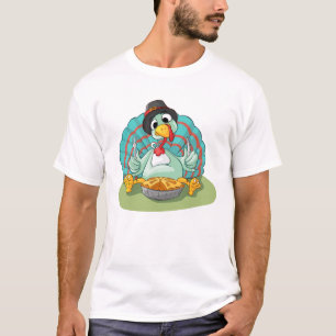 Erntedank Türkei Eating Pumpkin Pie T-Shirt