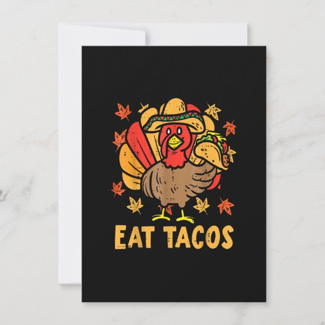 Erntedank Türkei Essen Tacos Funny Boys Kinder Tur Einladung (Vorderseite)