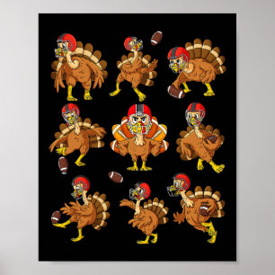 Erntedank Türkei Fußballspieler Quarterback R Poster
